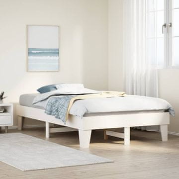Vidaxl Okvir kreveta bez madraca bijeli 135x190 cm masivni borov drvo