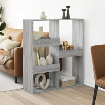 Vidaxl Polica/Pregrada, siva sonoma hrast, 100x33x115 cm