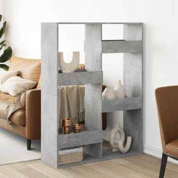 Vidaxl Polica/Pregrada Betonsko-siva 100x33x135 cm