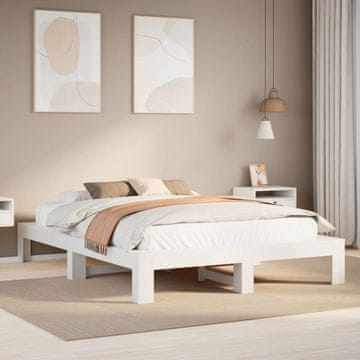Vidaxl Okvir kreveta bez madraca bijeli 150x200 cm masivni borov drvo