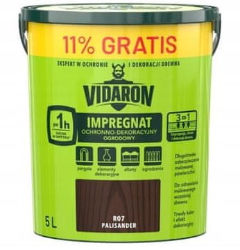 Vidaron zaštitna i dekorativna impregnacija 5L vrtno ružino drvo