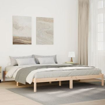 Vidaxl Produženi krevet bez madraca, 200x220 cm, Masivni borov drvo