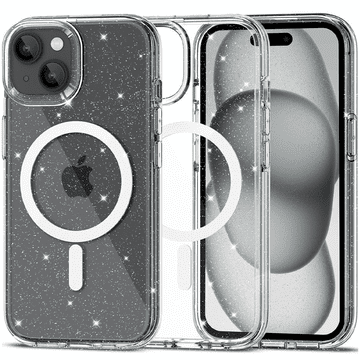 Tech-protect TECH-PROTECT FLEXAIR HYBRID MAGSAFE IPHONE 15, šljokičasti prozirni