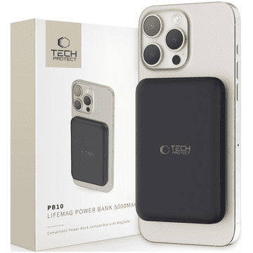 Tech-protect TECH-PROTECT PB10 LIFEMAG MAGSAFE power bank 5000mAh, crna