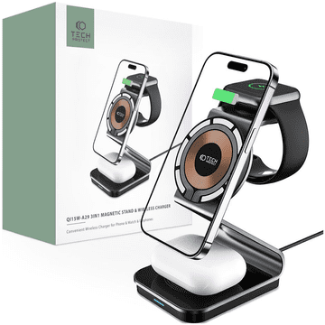 Tech-protect Tech-Protect Qi Punjač Za Magsafe Apple Watch Iphone Airpods 3-U-1 Stanica