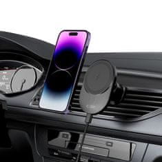 Tech-protect Tech-protect mm15w-v1 magnetski magsafe samostojeći punjač za auto s bežičnim punjenjem 15w crni