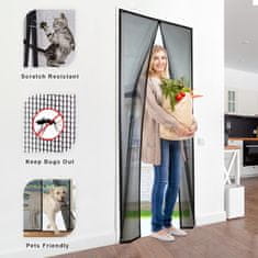 HOME & MARKER® Magnetna mreža protiv komaraca za vrata, komarnik na magnet, zaštita od insekata (210 x 100 cm) | INSECTPROTECT