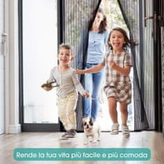 HOME & MARKER® Magnetna mreža protiv komaraca za vrata, komarnik na magnet, zaštita od insekata, 2 komada (210 x 100 cm) | I2NSECTPROTECT