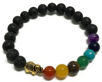 AWG Karako narukvica za čakre - vulkanski kamen - kuglice 8 mm