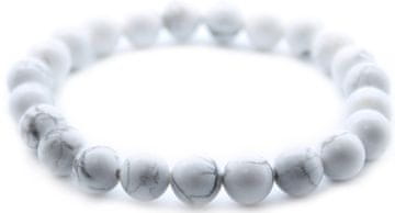 AWG Karako narukvica od kamena - bijeli howlit - kreativnost - kuglica 8 mm