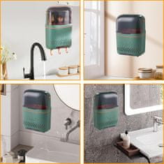 HOME & MARKER® Viseći držač za kuhinjski pribor, zidni stalak s kukama za organizaciju | UTENSILKO, zelena