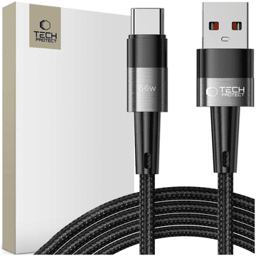 Tech-protect ULTRABOOST TIP-C KABEL 66W/6A 200CM SIVI