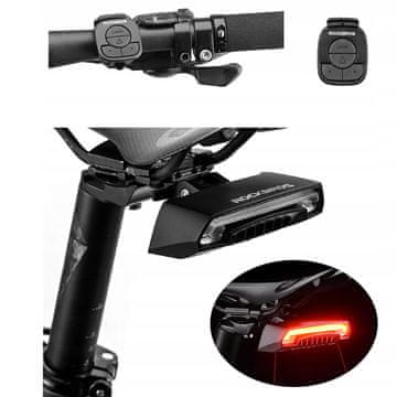 ROCKBROS Rockbros LKWD-R1 stražnje svjetlo za bicikl s laserom i daljinskim upravljačem + Micro USB - crno