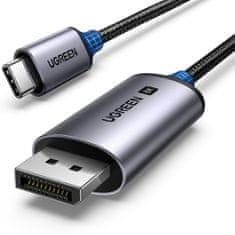 Ugreen Audio video kabel USB-C - DisplayPort 8K HDR HDCP2.3 eARC 3m sivi