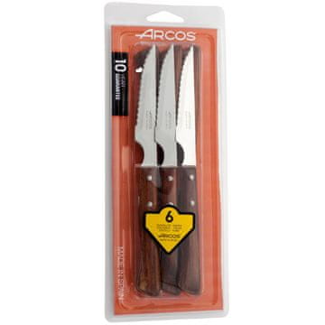FOREST nož za odrezak s drvenom drškom, duljine 110/220 mm - set od 6 komada