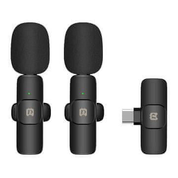 Puluz PU3151B bežični lavalier mikrofon USB-C, črna