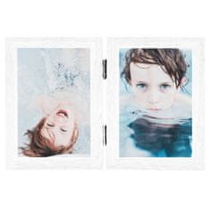 Vidaxl Dvodijelni okvir za fotografije bijeli 2 x (13 x 18 cm)