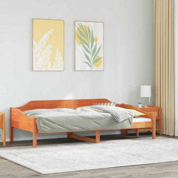 Vidaxl Krevet bez madraca, smeđa boja voska, 80x200 cm, borovina