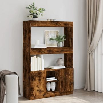 Vidaxl Komoda dimljeni hrast 92x33x140 cm Materijal na bazi drva
