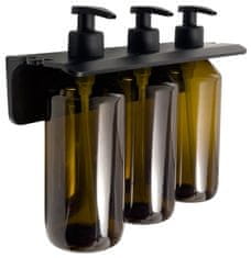 Gedy Trosložni Zidni Dozator Tekućeg Sapuna, 3x500ml, Smeđi, Plastični