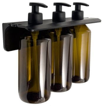 SAPHO Trosložni Zidni Dozator Tekućeg Sapuna, 3x500ml, Smeđi, Plastični
