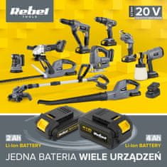 Rebel TOOLS 20V punjač za punjenje baterija 1,7A