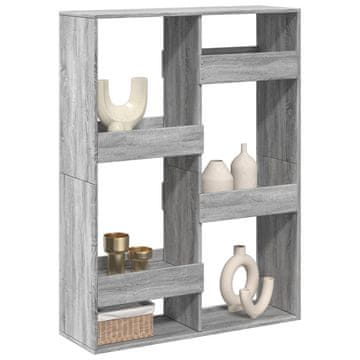 Vidaxl Polica/Pregrada za sobu, siva sonoma hrast, 100x33x135 cm