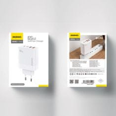 DUDAO A65EU GaN punjač 2x USB / 2x USB-C PD 65W, bijela