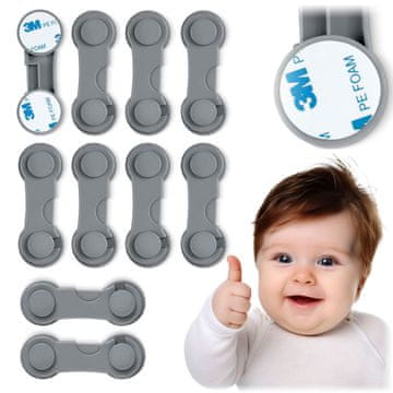 Ricokids Ricokids 798301 zaštita za otvaranje ormarića 10 kom sive