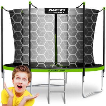 Neo-Sport Vrtni trampolin 8ft/252cm s unutarnjom mrežom i ljestvama