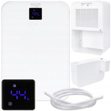 Adler 90W odvlaživač i pročišćivač zraka LCD apsorber vlage 1L bijeli