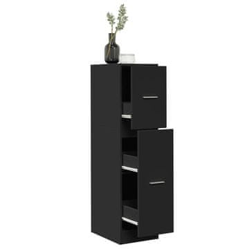 Vidaxl Ormarić za ljekarnu, crni, 30x41x118 cm, materijal na bazi drva