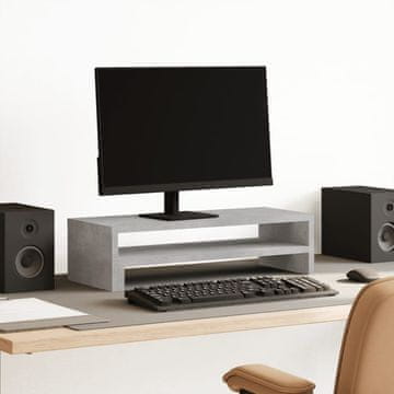 Vidaxl Stalak za monitor, betonsko-sivi, 54x22x15 cm