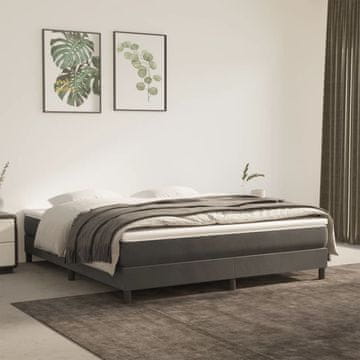 Vidaxl Madrac s džepićastim oprugama tamno sivi 160x220x20 cm baršun