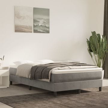 Vidaxl Madrac s džepićastim oprugama svijetlosivi 120x220x20 cm baršun
