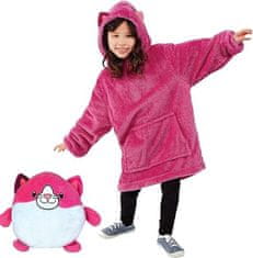 JOJOY® Plišasta dječja jopica s kapuljačom i igračka u jednom, mekani hoodie pokrivač za djecu | PILLOWPET, ružičasta maca