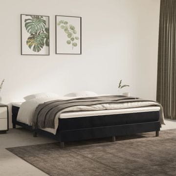 Vidaxl Madrac s džepićastim oprugama, crni, 160x220x20 cm, baršun