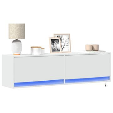 Vidaxl Zidni TV ormarić s LED rasvjetom, bijeli, 140x31x38 cm