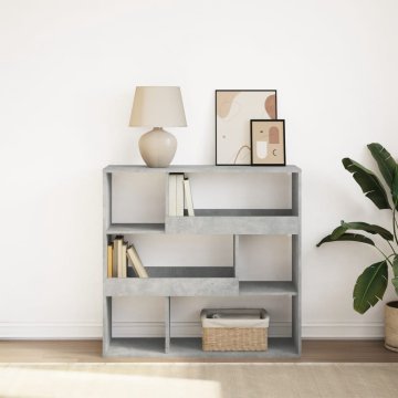 Vidaxl Polica za knjige/Pregrada Betonsko-siva 100x33x94,5 cm