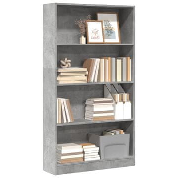 Vidaxl Polica, betonsko siva, 80x24x143 cm, materijal na bazi drva