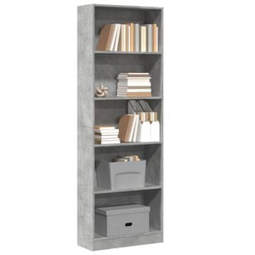 Vidaxl Polica, betonsko siva, 60x24x176 cm, materijal na bazi drva