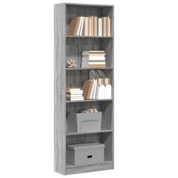 Vidaxl Polica, sivi hrast sonoma, 60x24x176 cm, materijal na bazi drva