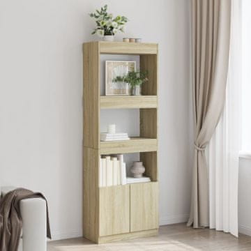 Vidaxl Polica, Sonoma hrast, 63x33x180 cm, materijal na bazi drva