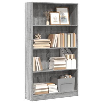 Vidaxl Polica, sivi hrast sonoma, 80x24x143 cm, materijal na bazi drva