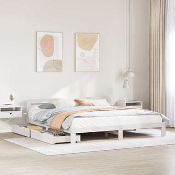 Vidaxl Okvir kreveta bez madraca bijeli 180x200 cm masivni borov drvo