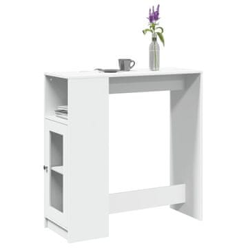 Vidaxl Barski stol s pretincima Bijeli 101x40x103,5 cm