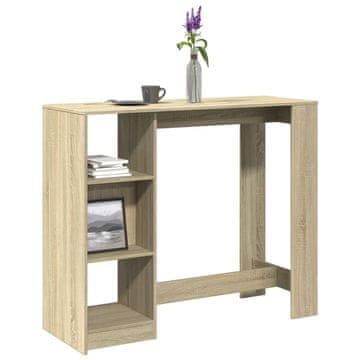Vidaxl Barski stol s policom, Sonoma hrast, 124x46x103,5 cm