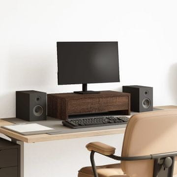 Vidaxl Stalak za monitor s ladicama, smeđi hrast 50x27x15 cm