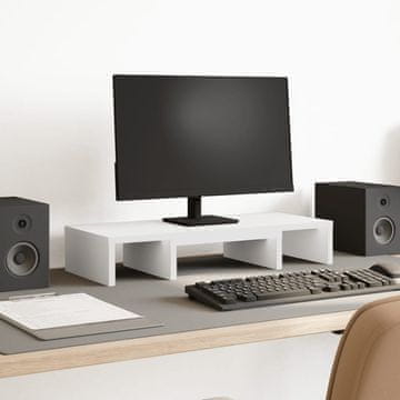 Vidaxl Podesivi stalak za monitor bijeli 60x24x10,5 cm