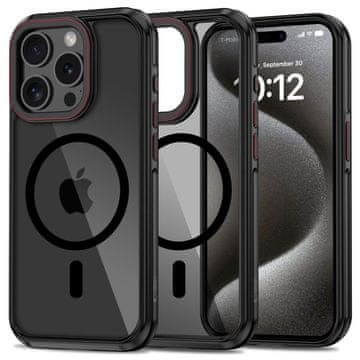 Tech-protect Hybrid MagSafe maska za iPhone 15 Pro, crno/crvena